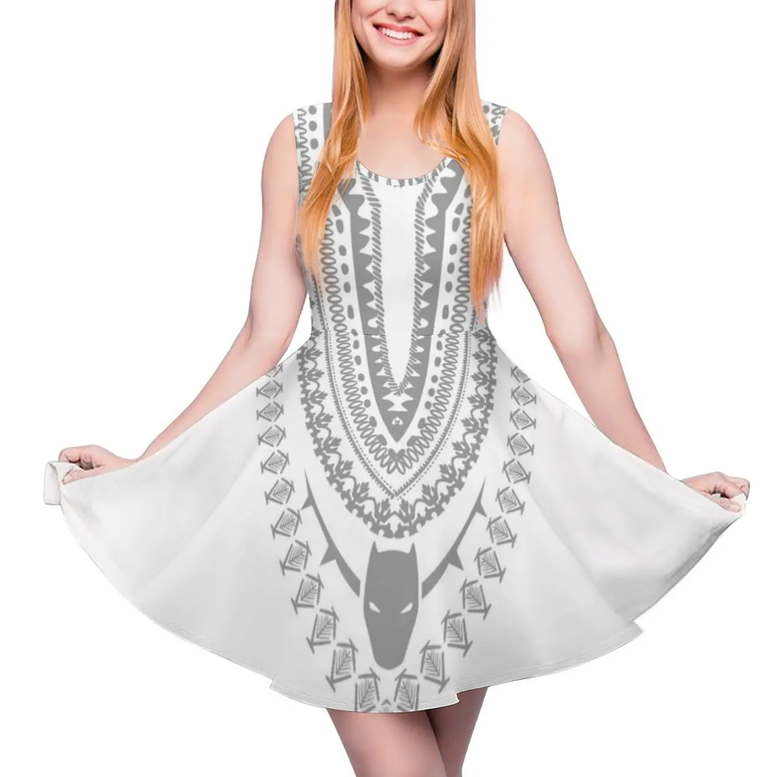 

Dashiki Wakandan Funeral White Sleeveless Dress summer dresses women 2024 Womens dresses