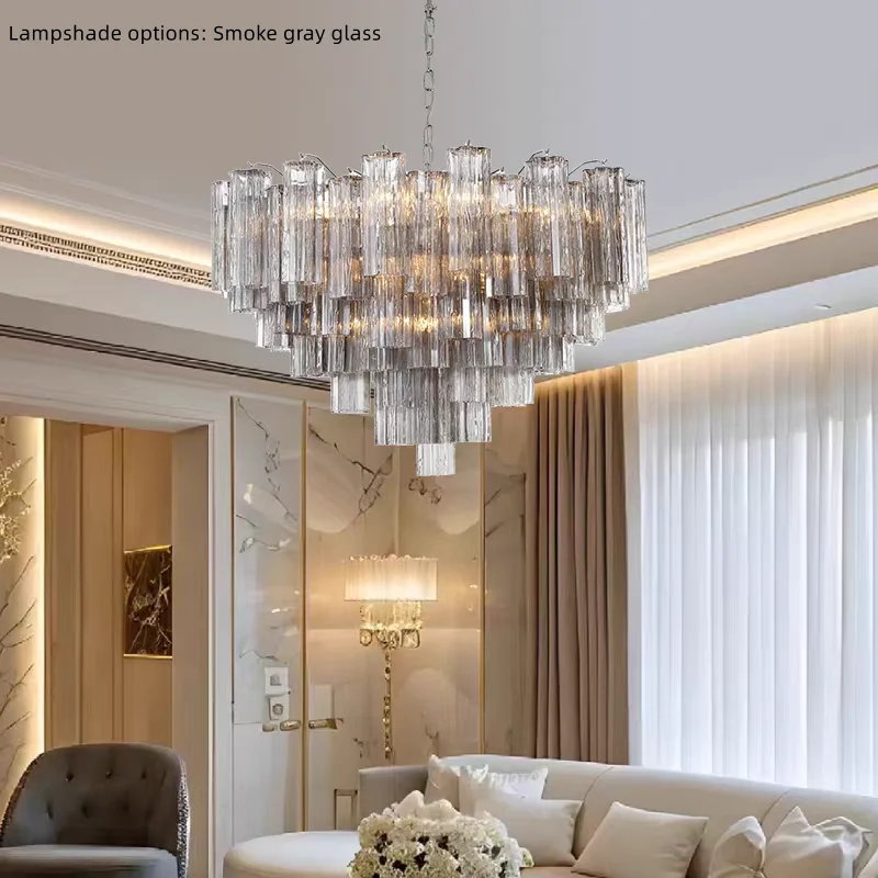 Shell-style pendant chandelier with sculptural decorative shades