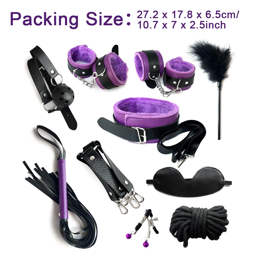 BDSM Adult Sex Toy Kits Sets for Women Bondage Mask Set Feather Handcuffs Ankle Cuff Restraints for Couple Sexual Game - Image 6