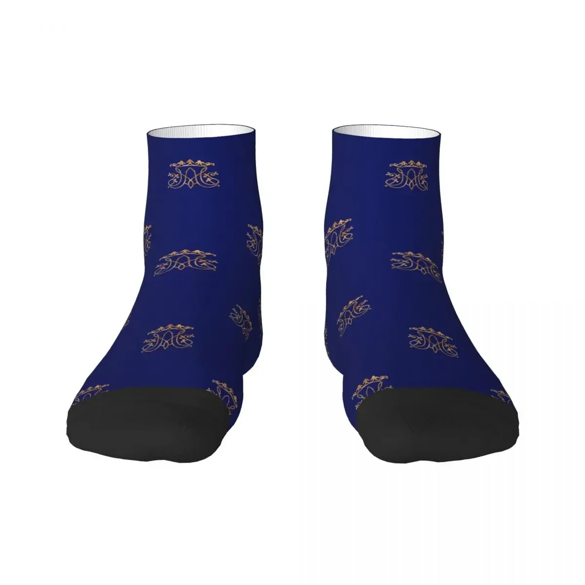 

Ave Maria Monogram Dress Socks Mens Womens Warm Funny Novelty Catholic Jesus Crew Socks