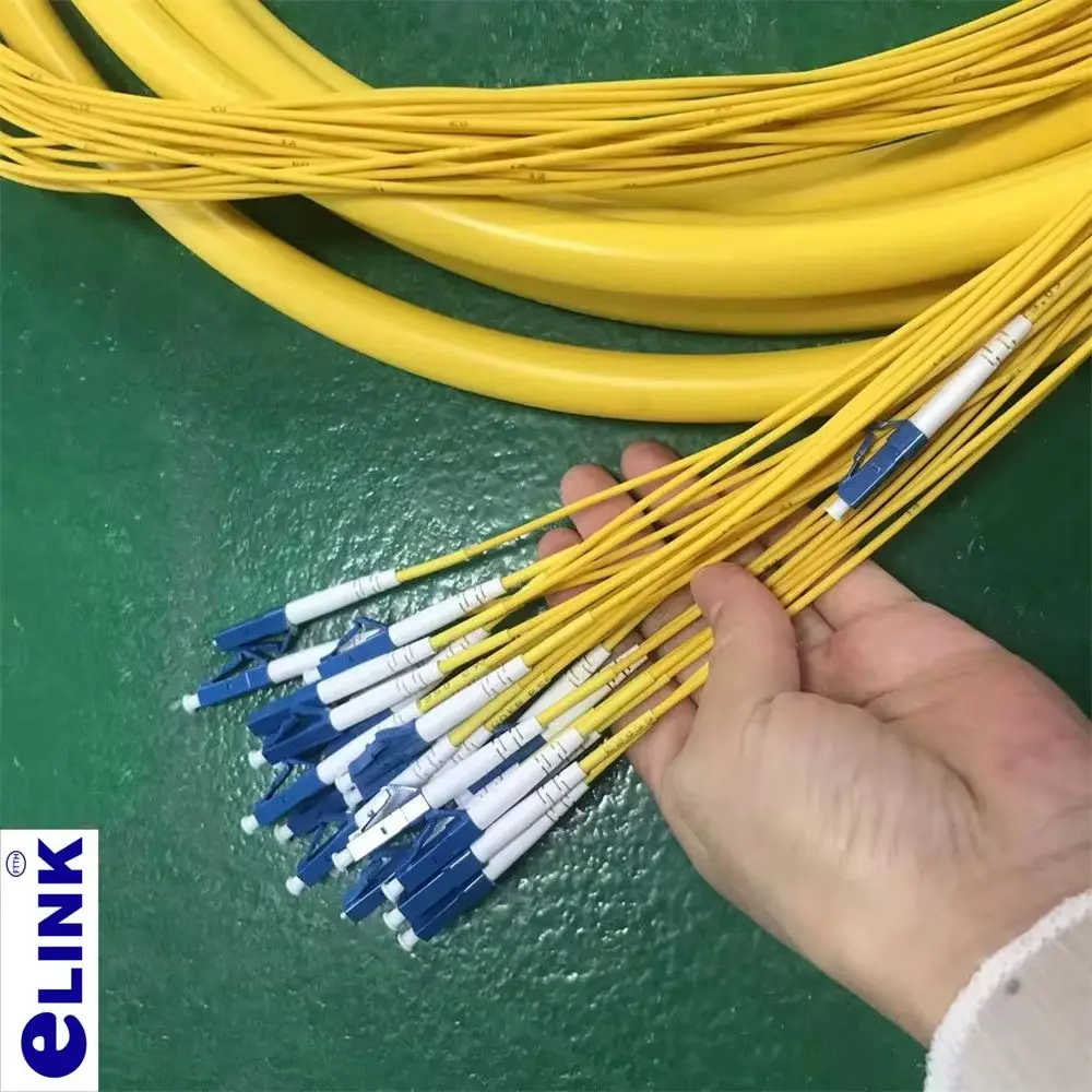 

8C bundle optical patchcord 10-100m 8 cores E2000/APC to SC/FC/LC/ST SM 8 fibers 50m60m E2000 indoor branch jumper customized