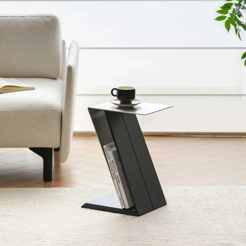 Coffee table ash wood stainless steel environmentally friendly, durable small apartment living room