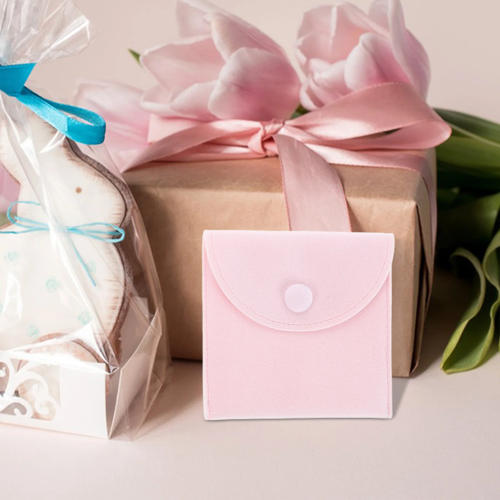 

3pcs Jewelry Storage Bag Snap Button Travel Home Organization Necklaces Rings Accessories Pouch Small Size Organizer
