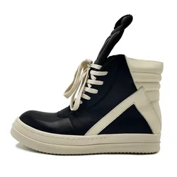 Casual Shoes Men High Top Gray Genuine Leather Luxury Trainers Women Geobasket Jumbo Lace Up Designer Sneaker Flats Ankle Boots