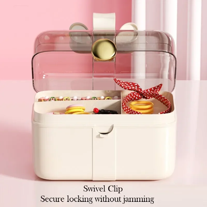 Cute Girl\'s Hair Accessories Organizer Jewelry Box for Girls Hair Accessory Storage Box Clip Plastic Hair Ties Holder