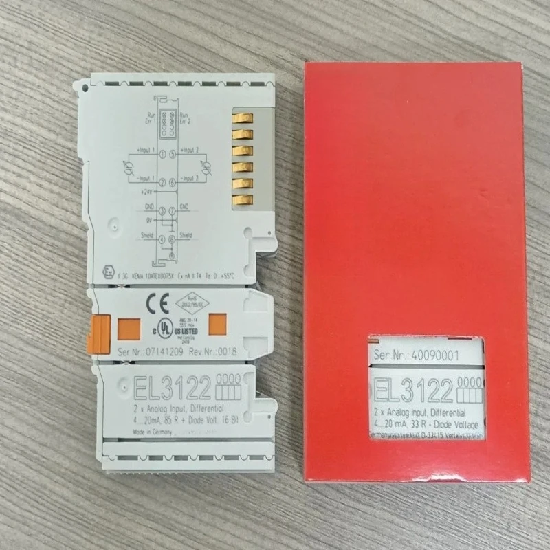

Brand New Original EL3122 EtherCAT Terminal 2-channel analog input current 4 to 20mA 16bit differential Fast delivery
