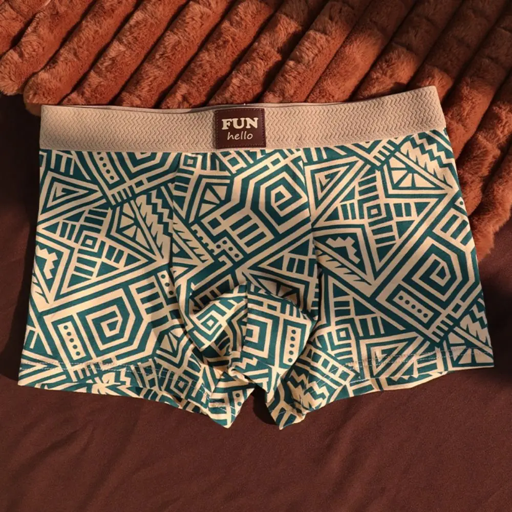 

Эластичные простые мужские трусы-боксеры в полоску с волнистыми бесшовными хлопковыми боксерами, дышащее нижнее белье для мужчин на каждый день