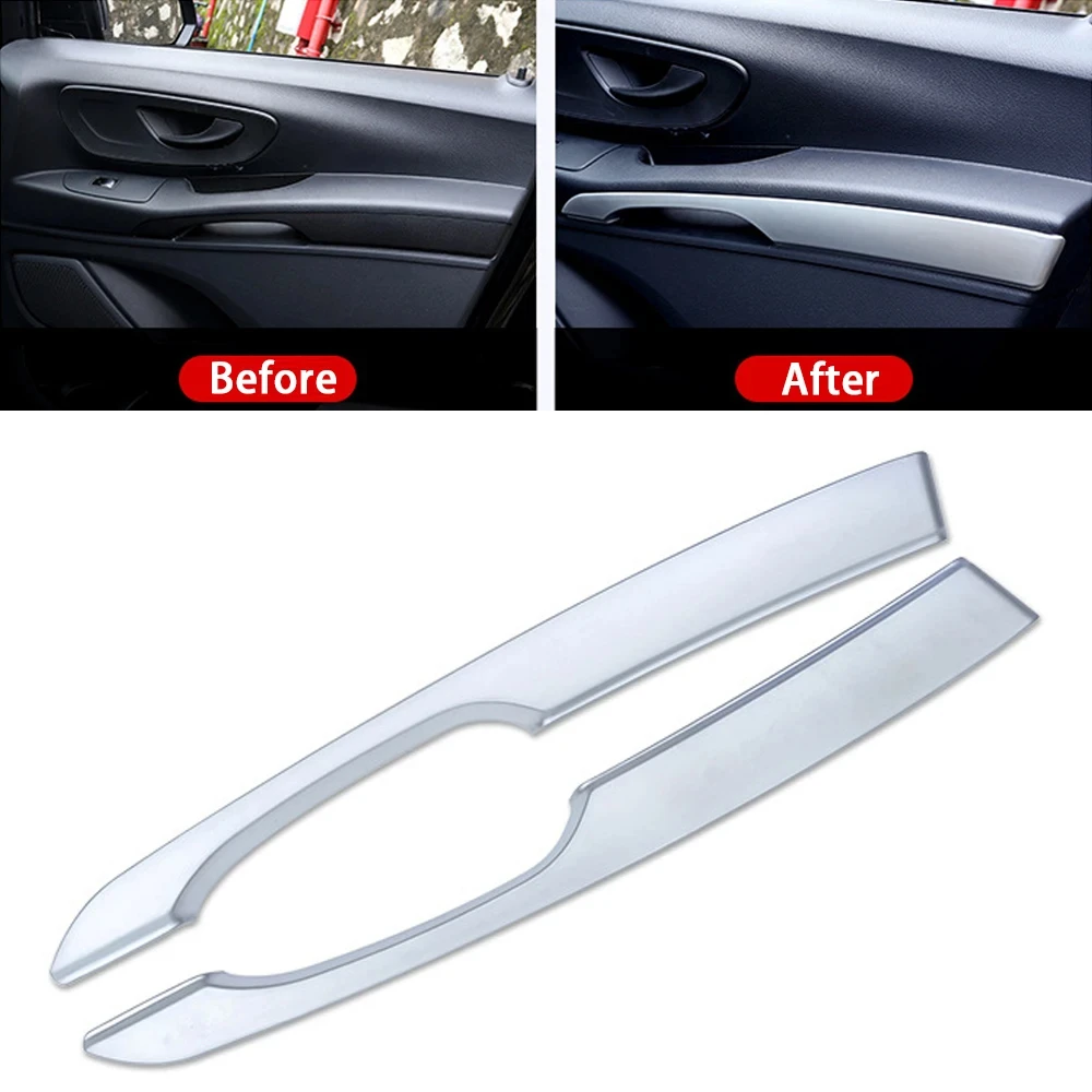 

Car Front Door Armrest Protector Cover for Mercedes Benz Vito W447 2014-2020 ABS Silver Car Interior Decoration Accessories