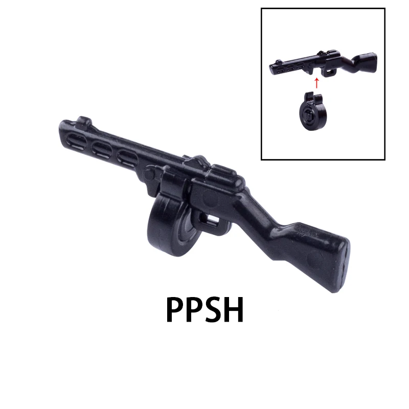 Military WW2 Weapons MOC SWAT Figures Two-color Printing Gun Army Police Team German 98K Parts Building Bricks Mini Toys