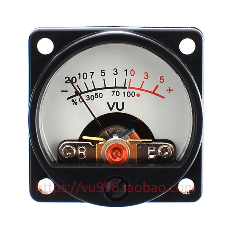 35mm White VU Meter Head Level Meter With Warm Yellow LED Backlight For DIY Tube Amplifier