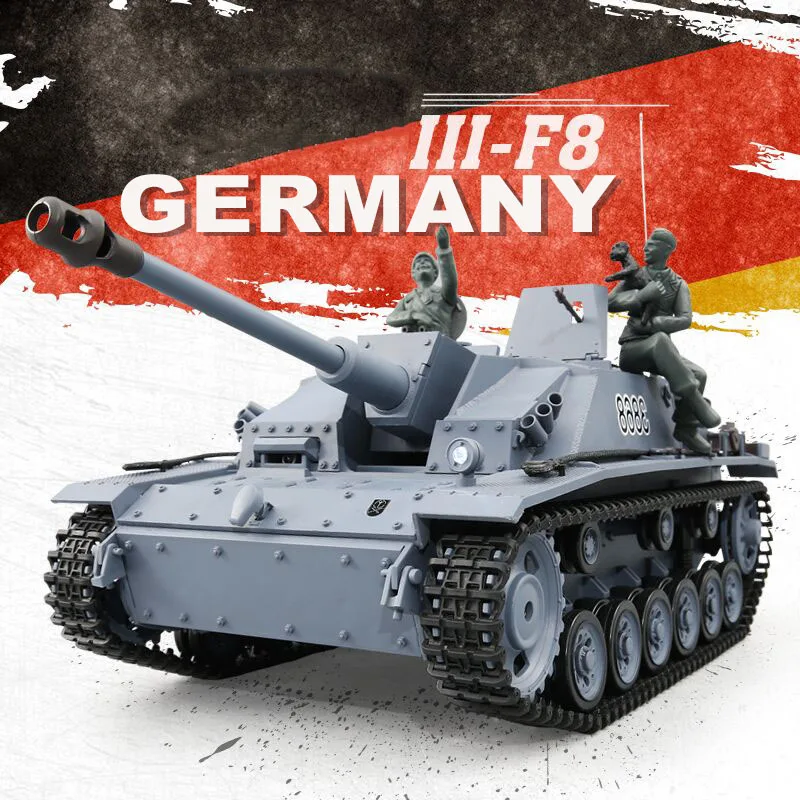 Henglong 3868 German Stug III (F8 Type) Anti tank Vehicle Remote Control Tank Electric Assault Gun 1:16 Rc Tank Model Toys
