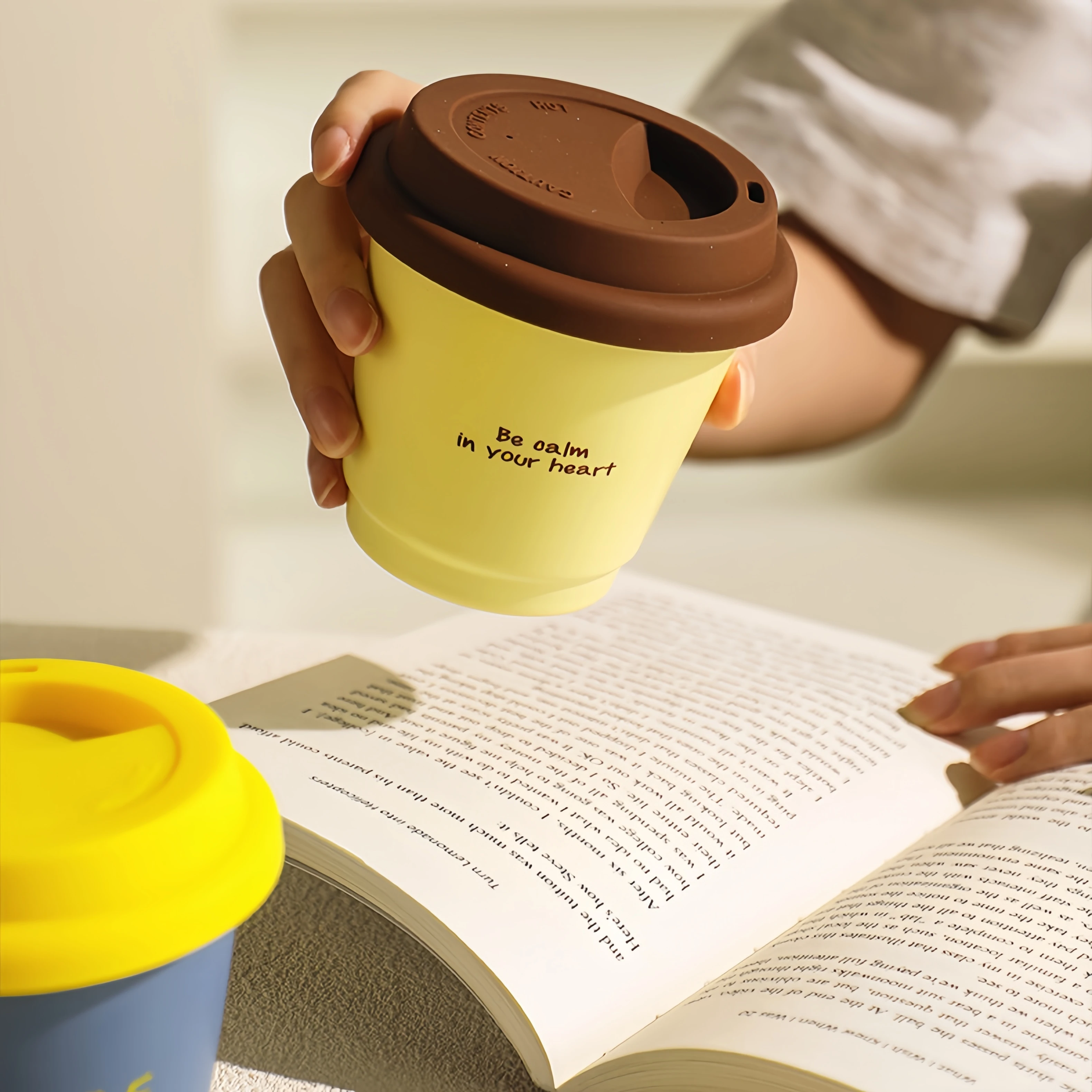 250ML Ceramic Coffee Cup Mug Silicone Lid Direct Drinking Mouth Cute Portable Tea Cup High Appearance High Quality Outdoor Cup