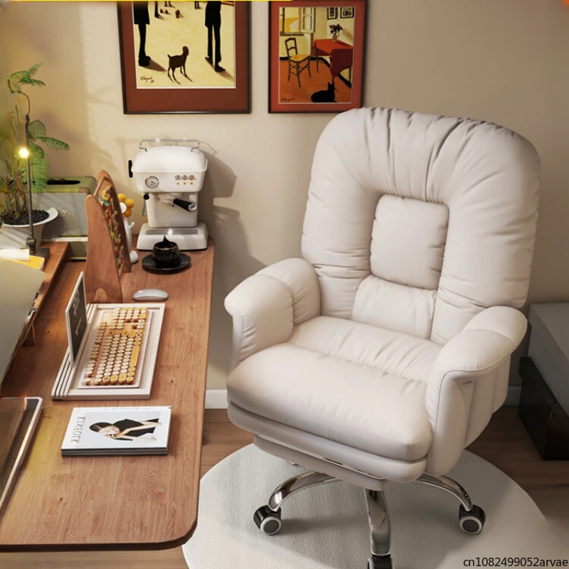 

New Home Lazy Sofa Computer Chair, Comfortable Sedentary Office Chair, Reclining Bedroom Study Lift Desk Chair, Home Furniture