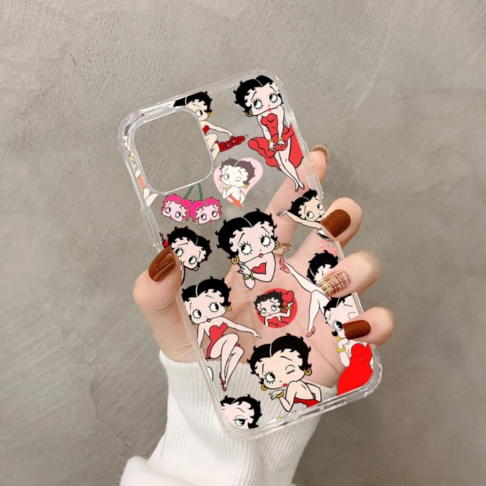 Cute Cartoon B-BettyS Girl Silicone Soft for iphone 16 15 14 13 12 11 Pro Mini XS MAX Plus X Cover