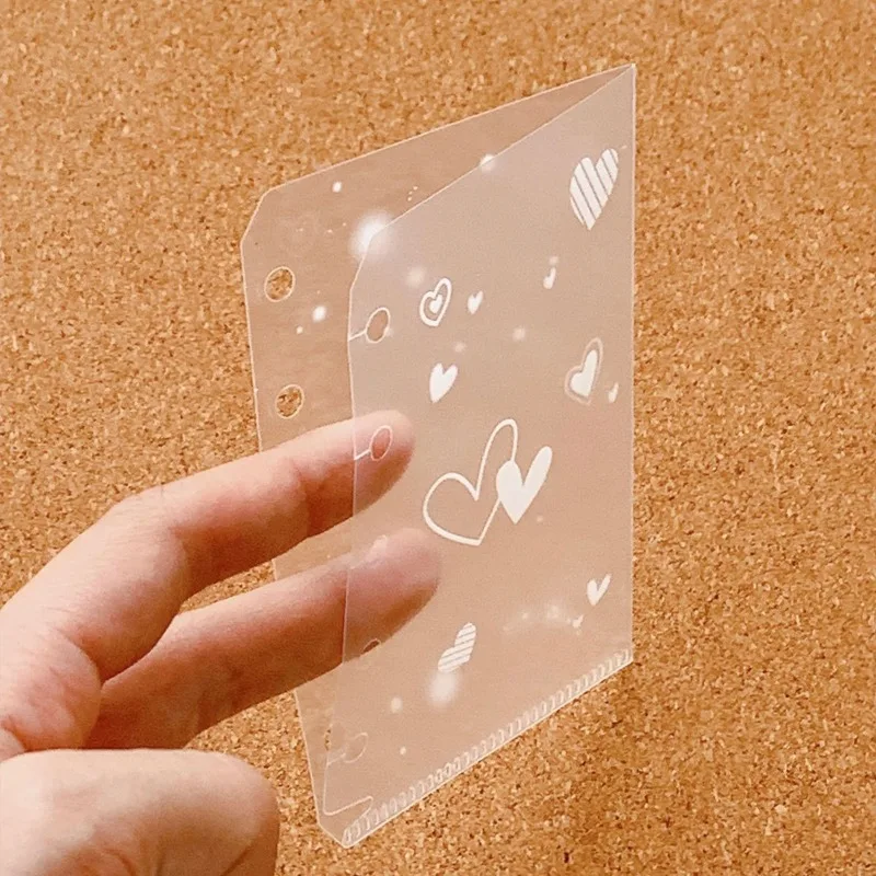 1pc PP Loose Leaf M5 Card Holder Pouch Album Inner Page Notebook Material Note Holder Storage Notebook Inner Page Waterproof