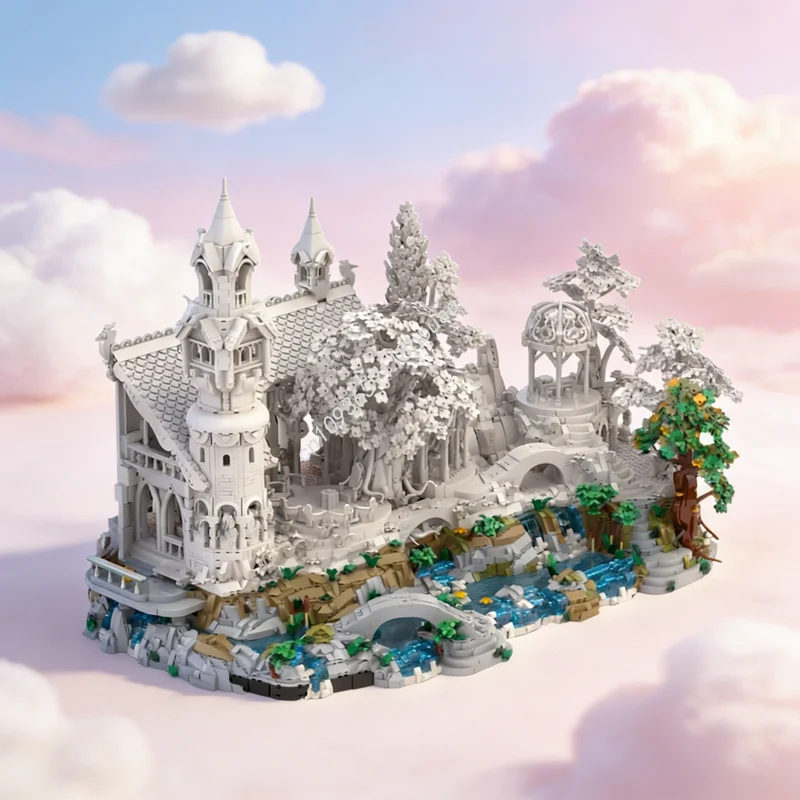 8119pcs MOC Rivendell Display Base Hobbit Lord Rings Model Building Blocks Construction Toy Assemble Christmas Gifts Idea