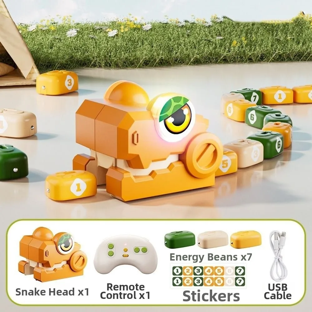 Magnetic RC Snake Car Toy Wireless Interactive Battle Remote Control Car Energy Beans Electric Greedy Snake Car For Kids