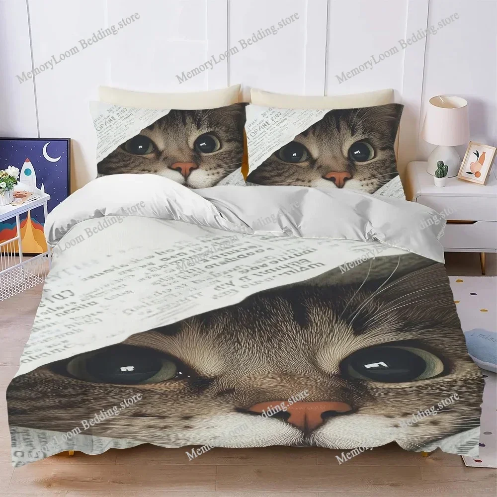 Cute Cat Aesthetic Art Duvet Cover Set Home Style Bedding Soft Laundry Cotton Bed Four Seasons Student Dormitory Home Textile741