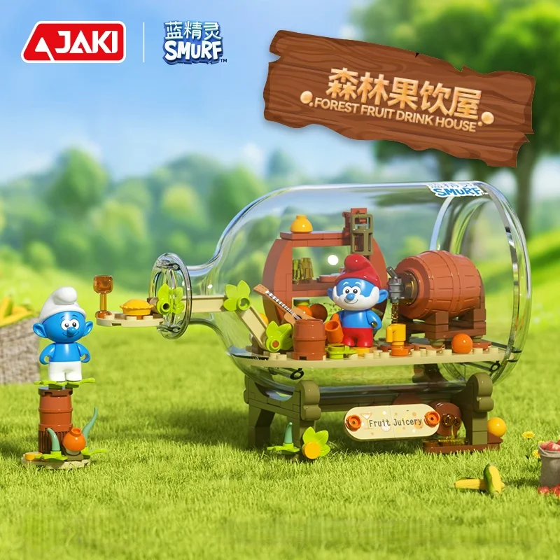 JAKI スマーフ 組み立てブロック 浮遊ボトルモデル クリエイティブシーンシリーズ デスクトップアクセサリー 誕生日プレゼント