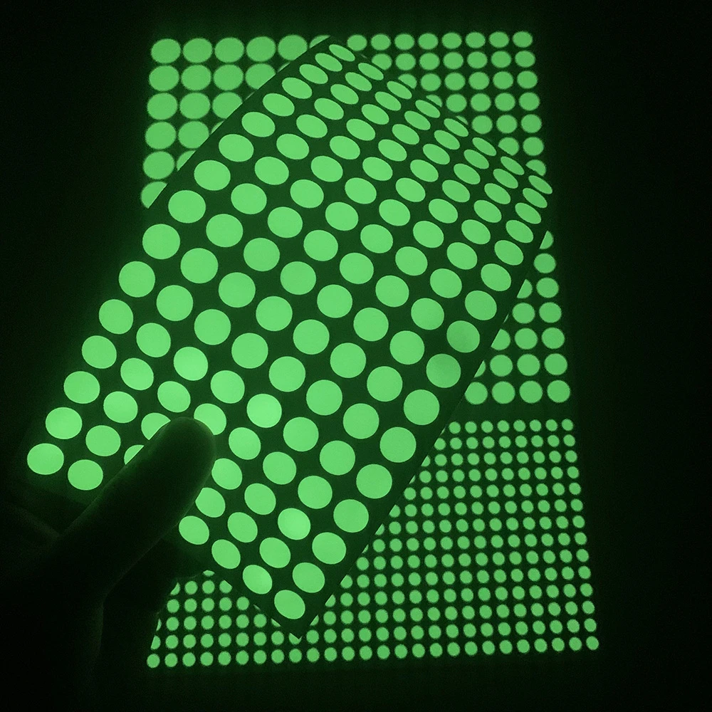 72pcs/Sheet Glow in The Dark Location Marker Stickers, Round Luminous Dots for Light Switches, Door Handles, Remote Controls