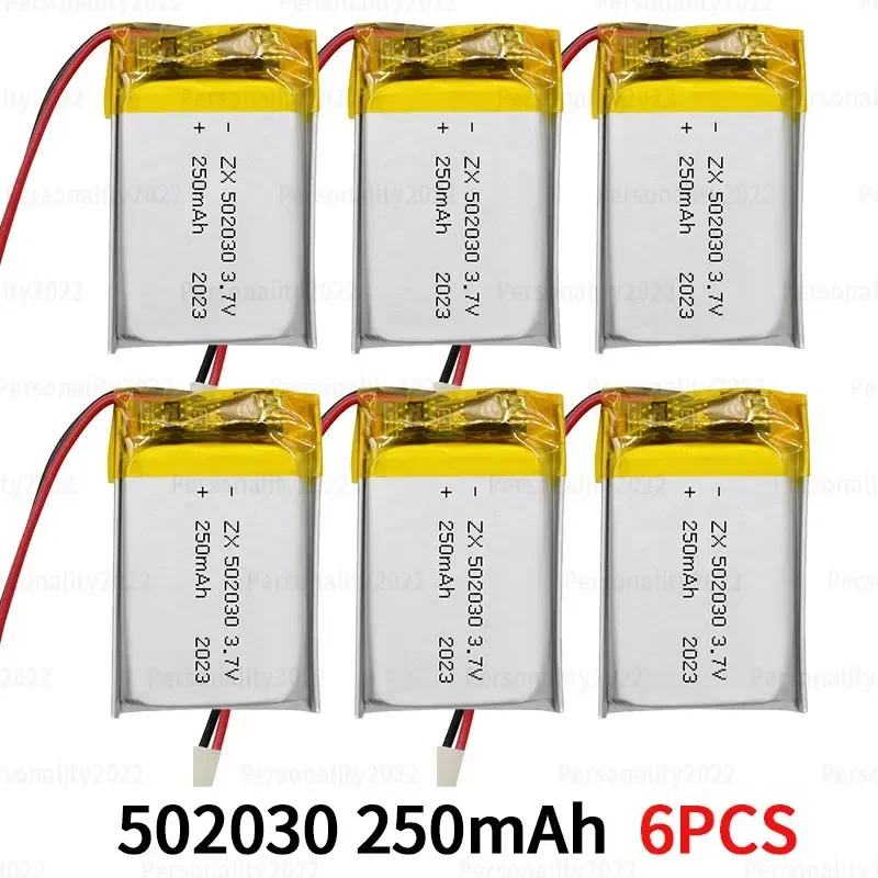 502030 Akku 3,7V Lipo 250mAh Polymer Wiederaufladbare Li-Ionen-Batterien Ph2.0mm für Bluetooth-Kopfhörer Ladecase Kabellose Maus 5