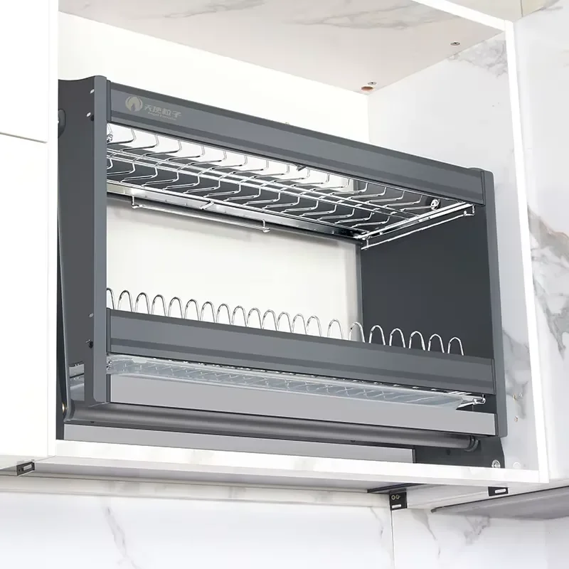 Indoor Household Smart Multifunction Kitchen Holders 2 Tiers Dish Rack Storage Organizer