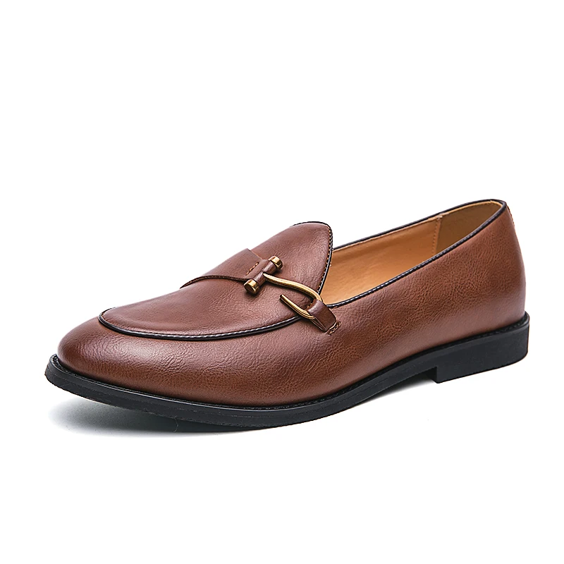 

Motorcycle fashion retro block shoes men's new casual leather shoes trend men's shoes low top business versatile men's shoes
