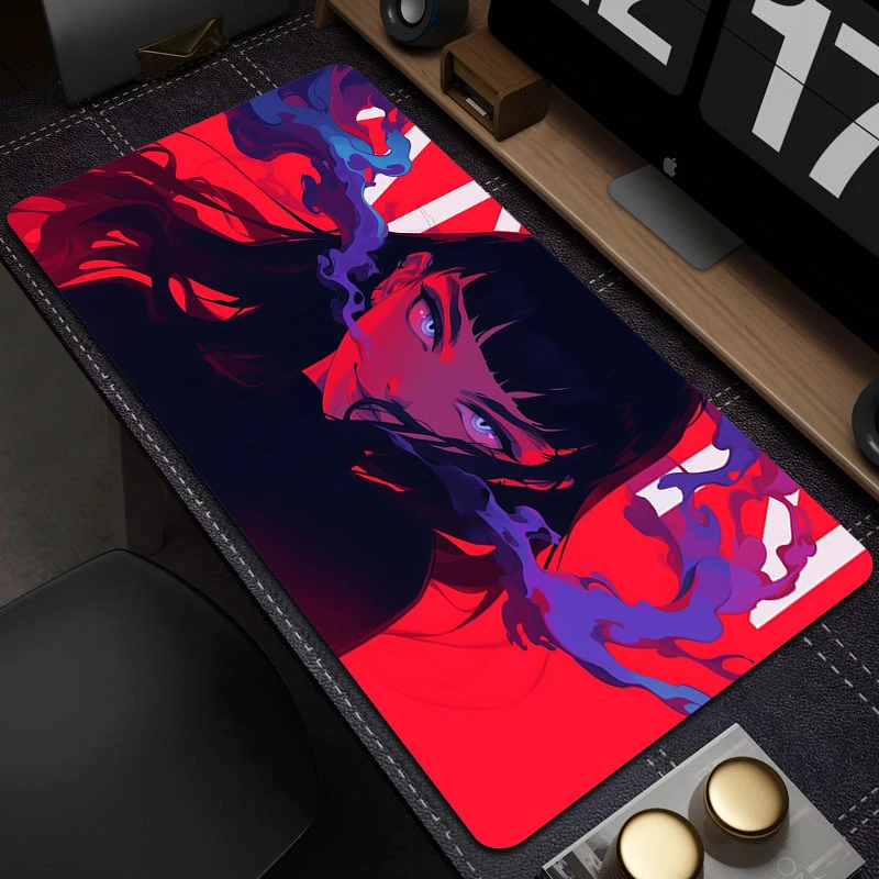 Imagem -02 - Anime Girls Mouse Pad com Borda de Bloqueio para Computador Borracha Grande Gaming Mousepad Tapete de Mouse Antiderrapante Gamer Tapete de Mesa 900x400 mm Xxl