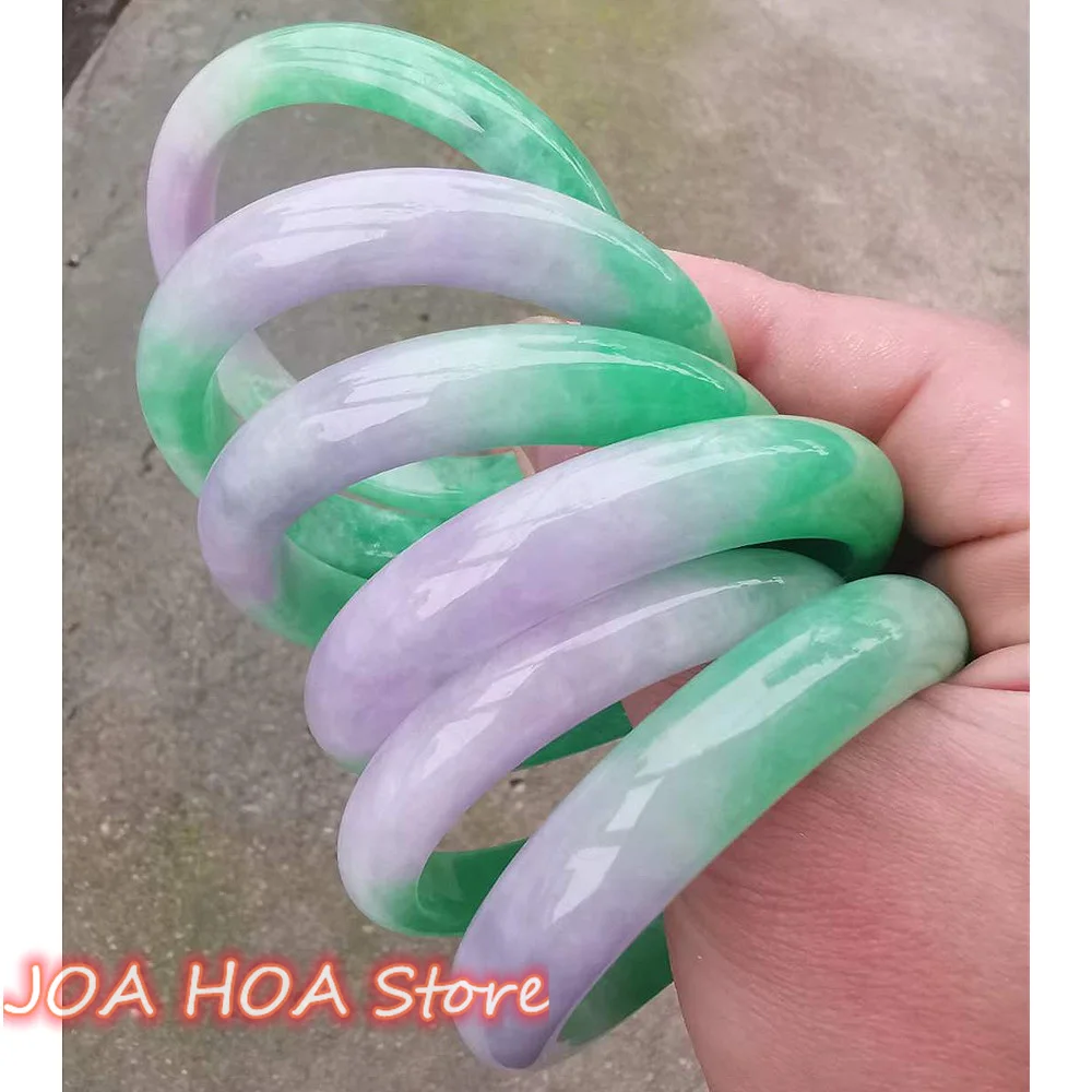 Newest Original Ecological Texture Jade Bracelet Natural Jadeite Bangle Quality Green Light Purple Round Handring Fine Jewelry