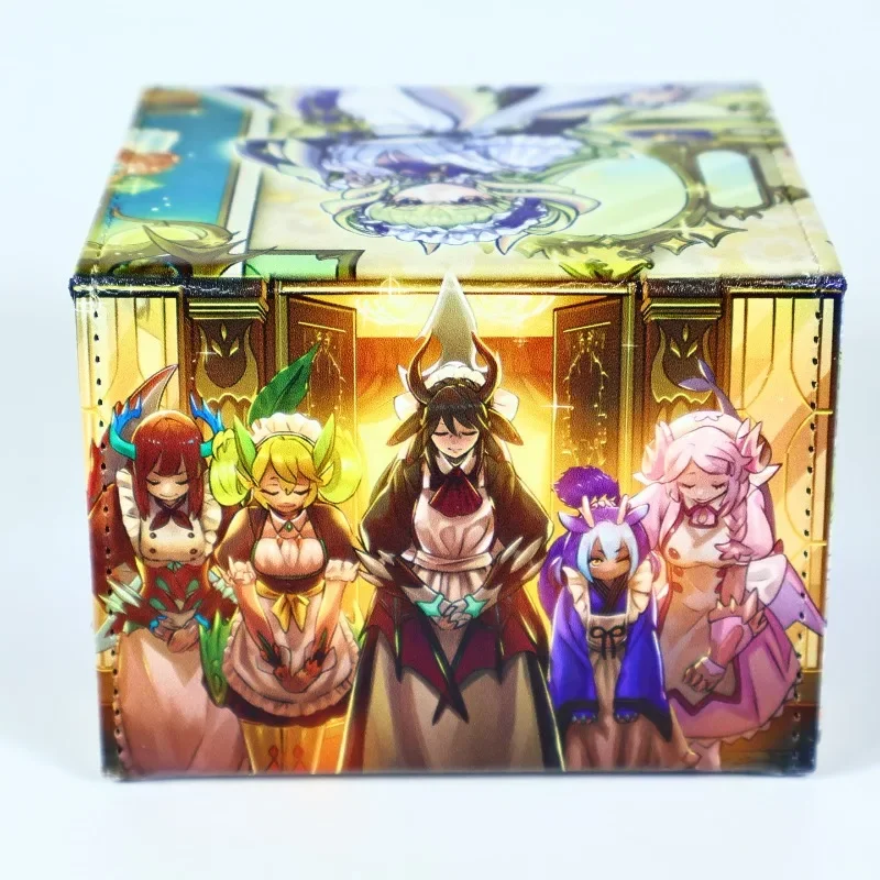 جديد يو غي أوه! الغسيل Dragonmaid الجلود علبة من البطاقات المغناطيسية الكرتون صالون Dragonmaid سعة كبيرة مجلس بطاقة الألعاب صندوق تخزين #3