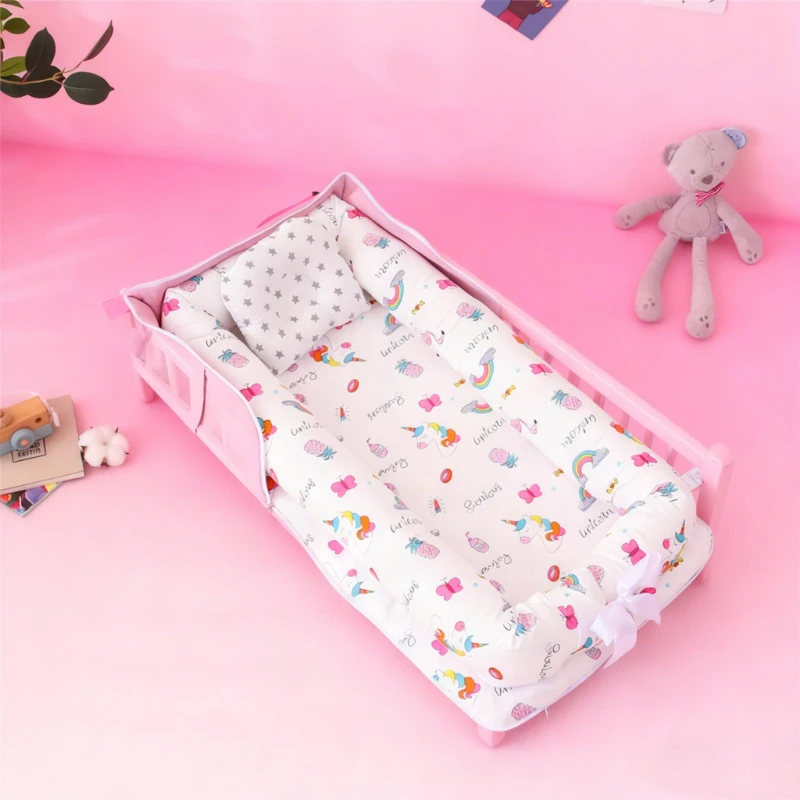 

2026 New Baby Beds Cartoon Pattern Traveling Baby Bassinet Foldable Baby Cribs Easy To Carry Out and Storage