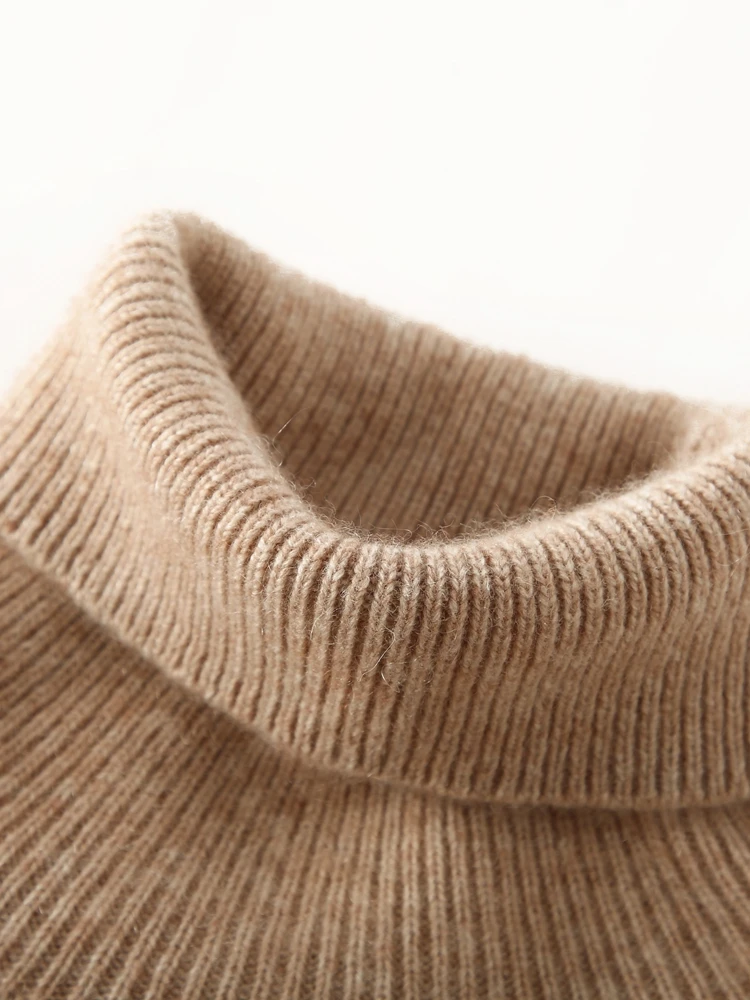 

2025 New Women 100% Cashmere Sweater Turtleneck Thick Pullover Simple Style Cashmere Knitwear Autumn Winter High quality Tops