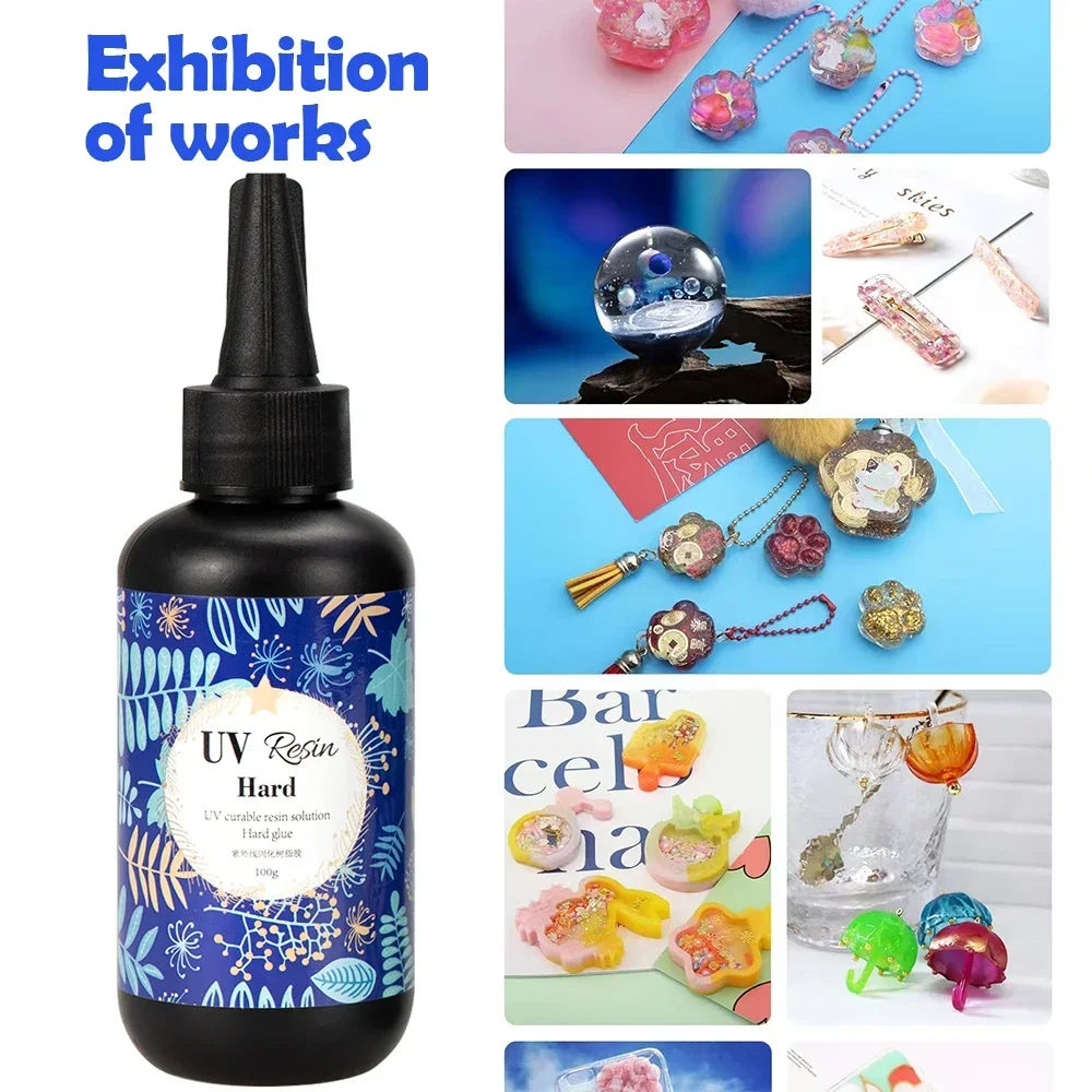 

UV Resin Glue 20g/50g/100g Epoxy Resin and UV Lamp High Transparency Fast Drying and High Hardness for DIY Jewelry