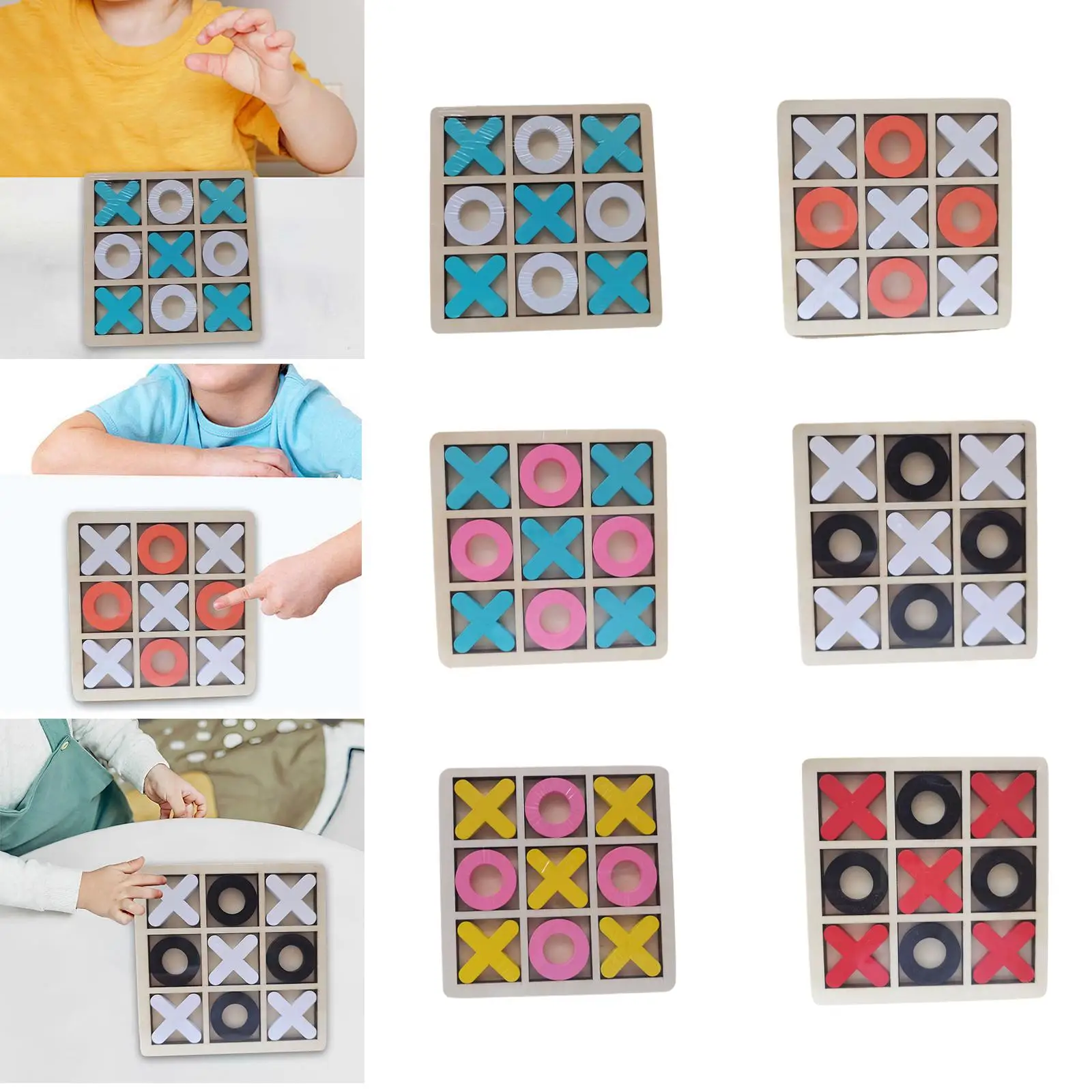 Tablero de madera Tic TAC Toe juego juegos familiares juguetes educativos divertido juego de mesa para