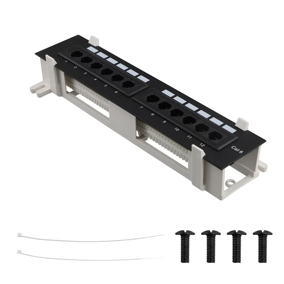 N11R- Kit di strumenti di rete Pannello patch CAT6 a 12 porte Rack per montaggio a parete per rete RJ45 con staffa per montaggio a parete superficiale