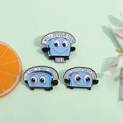 Blue Bread Maker Enamel Pin Cute Cartoon Toaster Brave Little Bath Bomb Brooches Lapel Badge Decoration Jewelry Gift For Friends