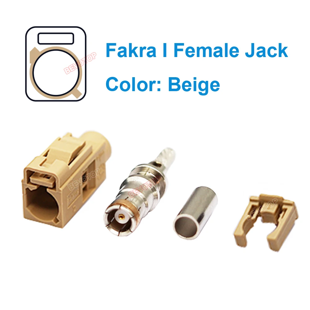 1PCS Fakra Weibliche Jack A/B/C/D/E/F/G/H/I/K/M/Z Codierung 50 Ohm RF Koaxial Löten Draht Stecker für RG316 RG174 Pigtail Kabel