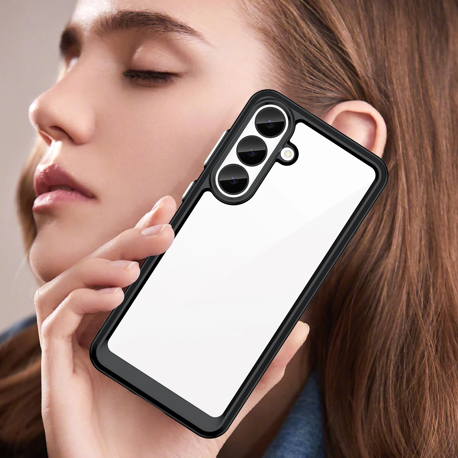 For Samsung Galaxy S26 FE Case Cover Samsung Galaxy S26 S25 FE Fundas Coque Hard Translucent Soft Frame Protective Phone Case