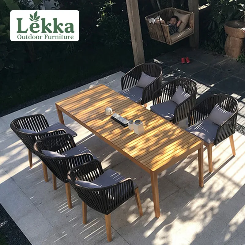 

Уличные столы и стулья по индивидуальному заказу, балкон под открытым небом, вилла для отдыха, стол и стулья из тикового дерева, комбинированный отель, сад, массив дерева Di