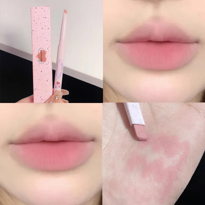Matowy pisak do ust w odcieniach nude, wodoodporny, długotrwały, kolorowy ołówek do ust, konturowanie i modelowanie ust, pisak do makijażu ust, nie rozmazuje się.