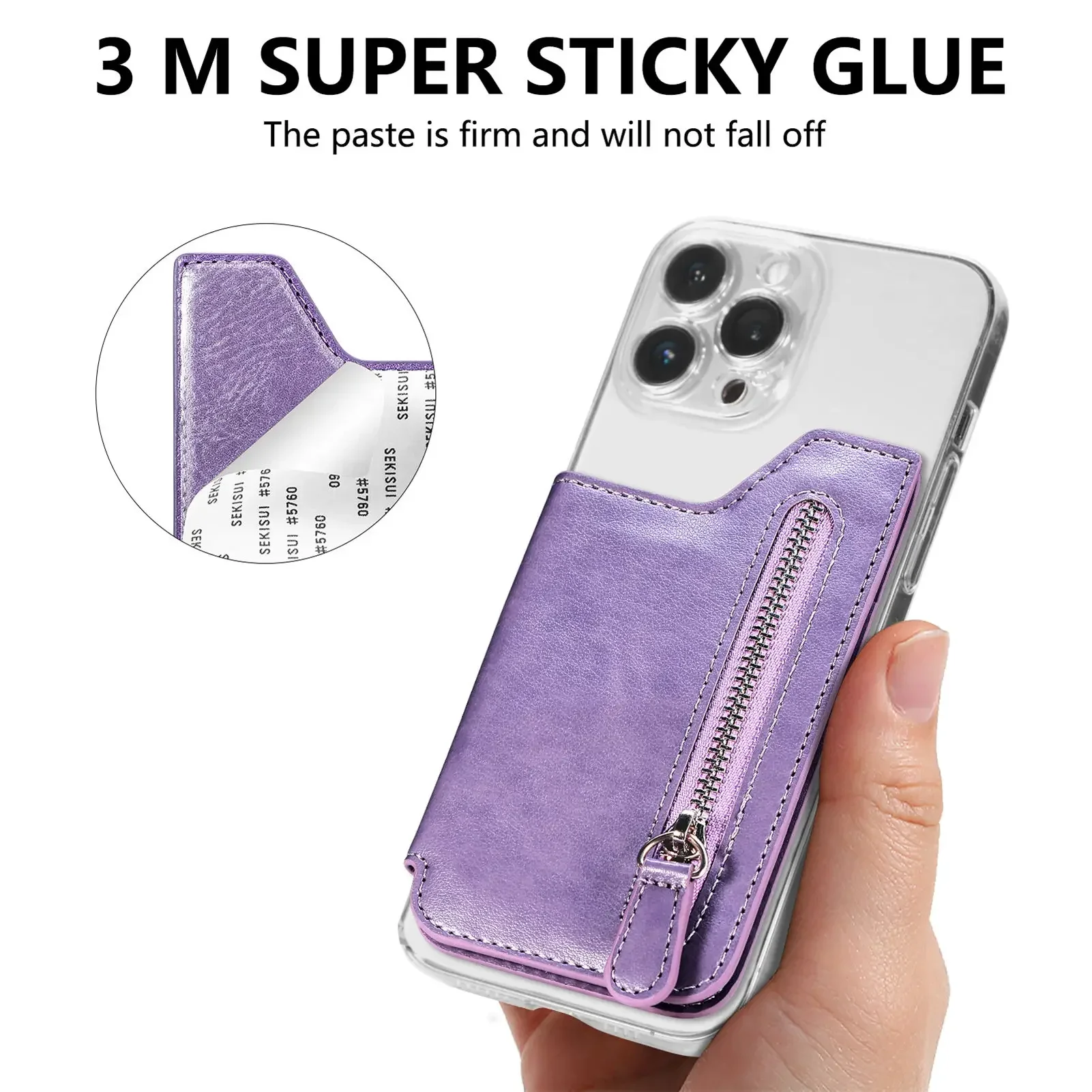 حامل بطاقة الهاتف الخليوي العالمي، حامل المحفظة، حامل الهاتف لهاتف آيفون وسامسونج وهواوي وشاومي أوبو فيفو شارب HTC Moto Oneplus #4