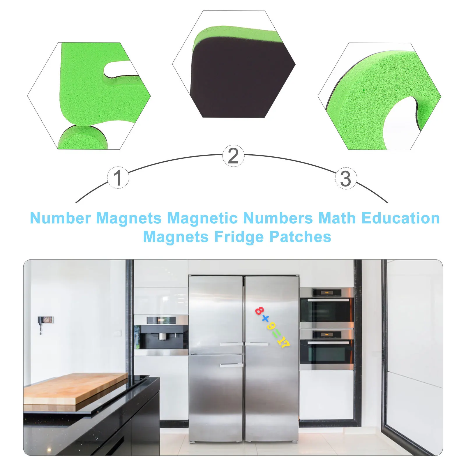 2Sets Math Education Magnets Assorted Colors Strong Adhesion Fridge Patches Early Learning Practical Stickers Home Decor
