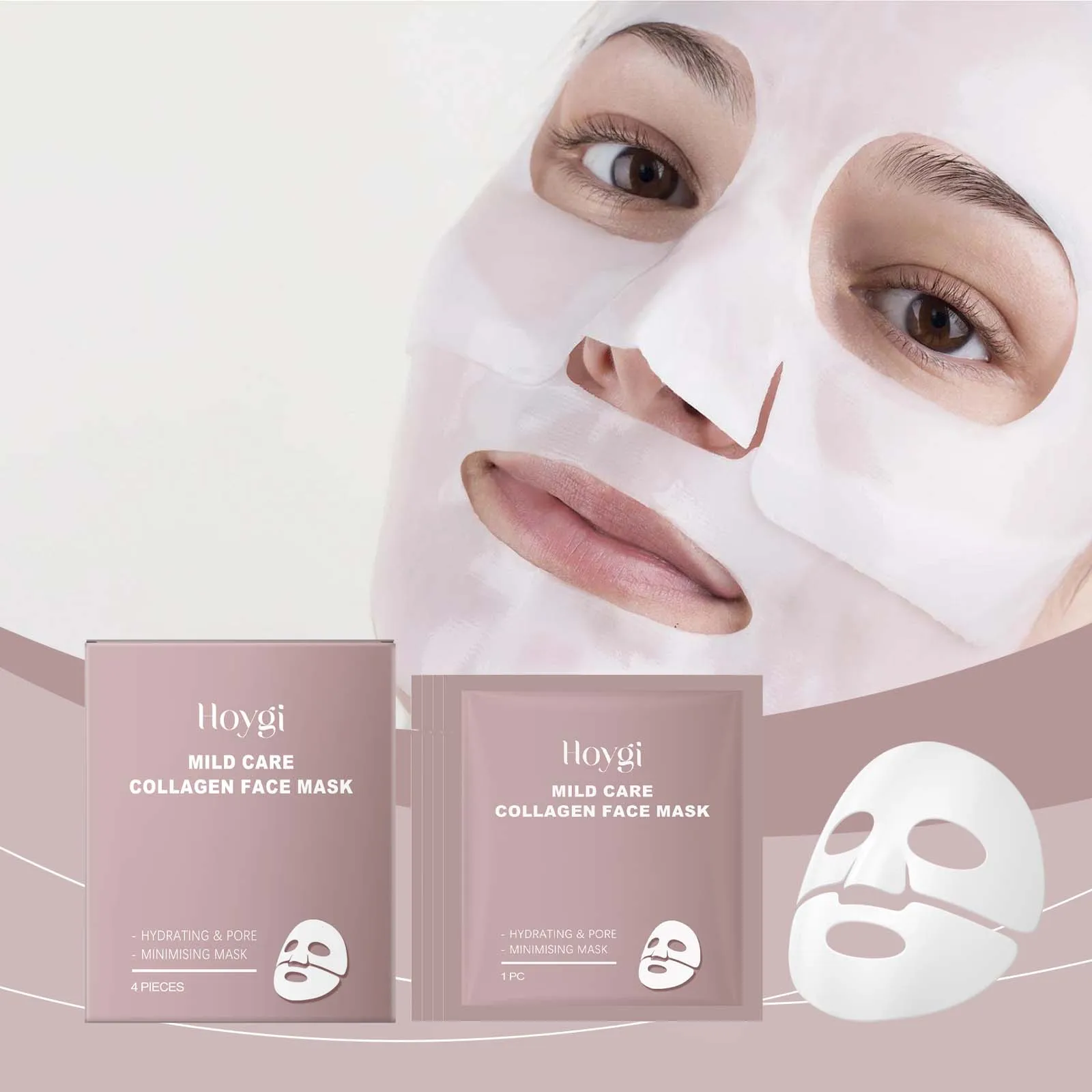 "Collagen Face Mask - Hydrating & Pore Minimizing Sheet Mask for Plump, Glowing Skin - Deep Moisture & Firming Treatment with An