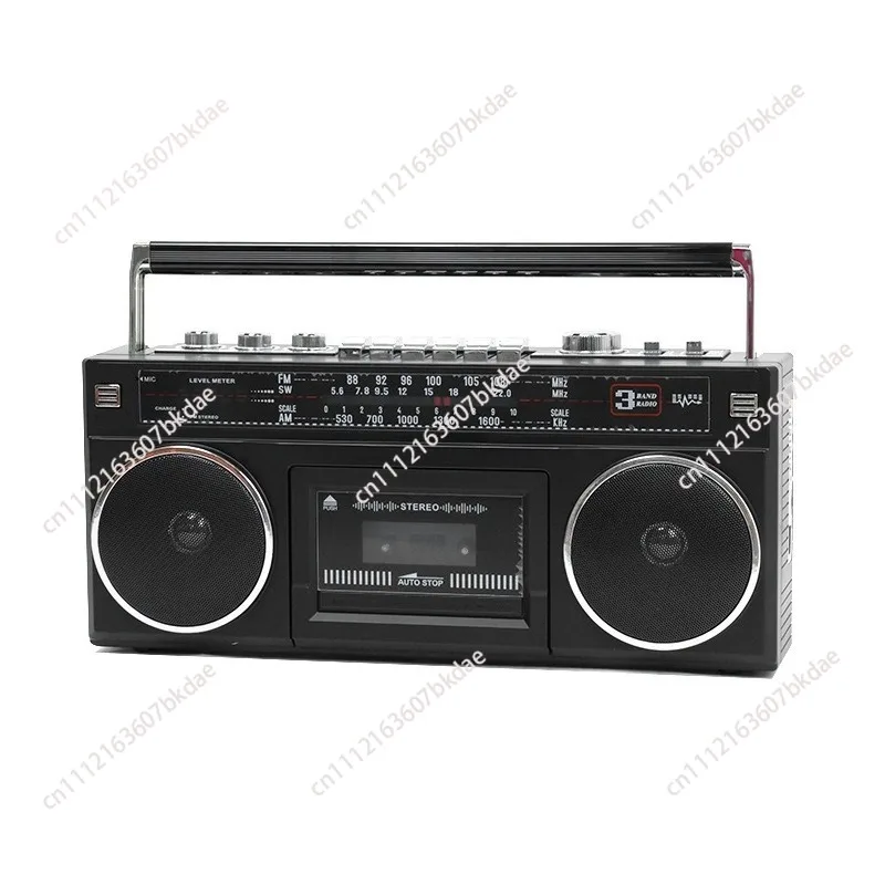 Retro Cassette Player Recorder Vintage Boombox with Radio Bluetooth USB TF Card AUX Tape Player Dual Channel Speaker