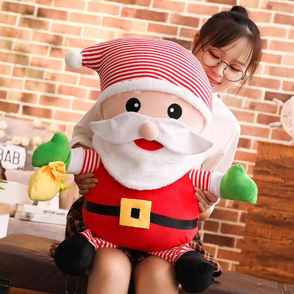 

Рождественская подушка с Дедом Морозом, мягкая декоративная подушка с милым мультяшным рисунком для гостиной, спальни, праздничного украшения на Рождество