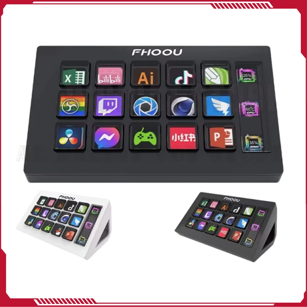 In Stock Streamdeck Mini Visual Keyboard Lcd Button 15keys Live Content Creation Controller Custom Button For Windows/Macos