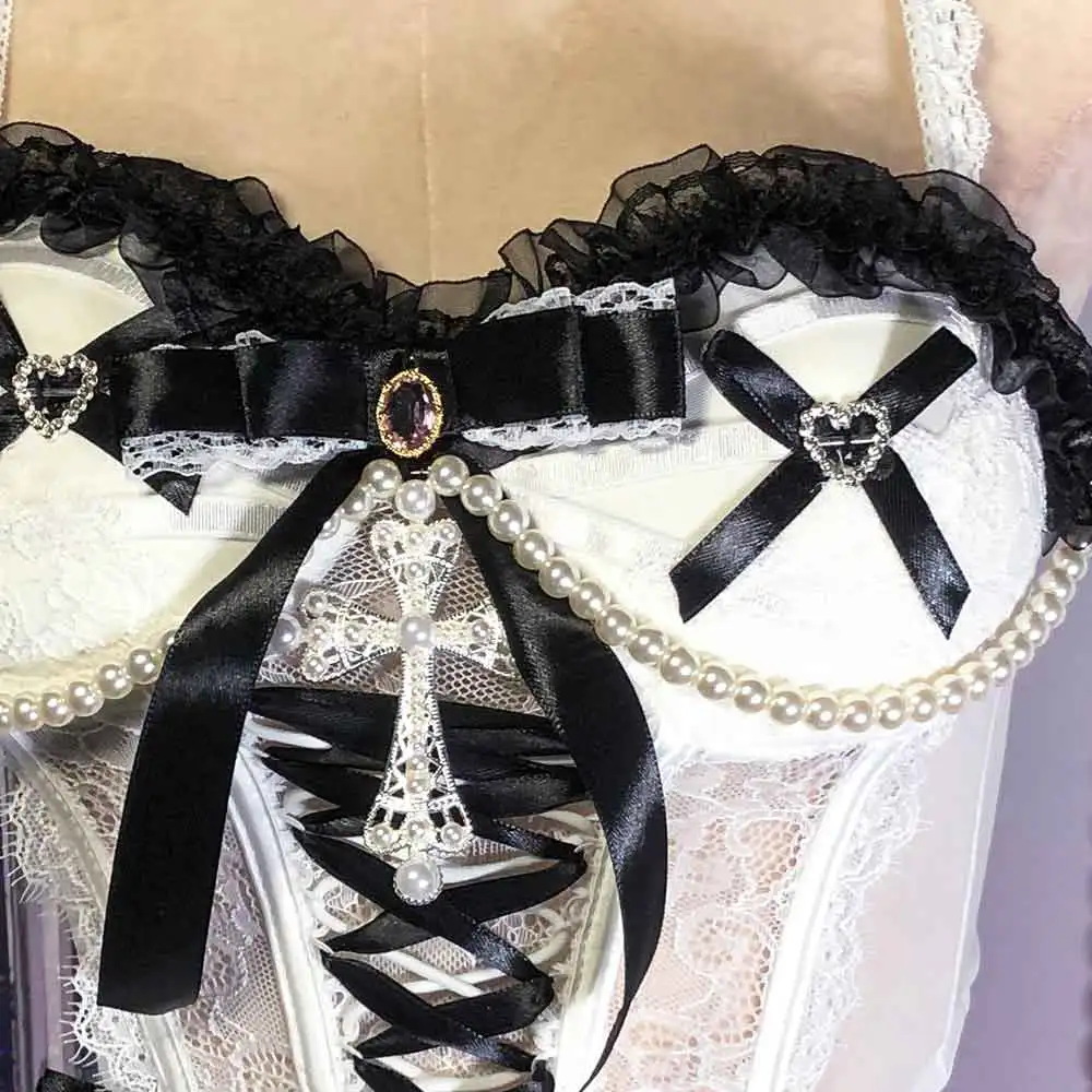 Goth Kawaii Box FAI DA TE Harajuku E-Girls Club Wear Y2K Halter Canotta TOP Eco Grunge Croce Carro Armato Gotico Fatto A Mano Emo Punk Rock