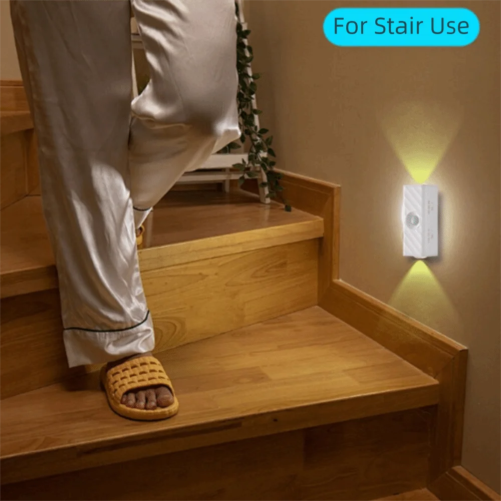 7-Color Gradient Motion Sensor Wall Lights Magnetic Mounting Battery-Powered Dual-Head Magnetic Lights Motion Sensor