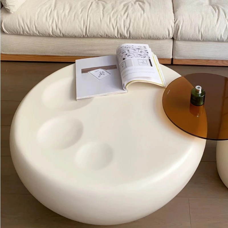 

Cream wind household living room small-sized cat claw coffee table modern luxury round minimalist coffee table simple