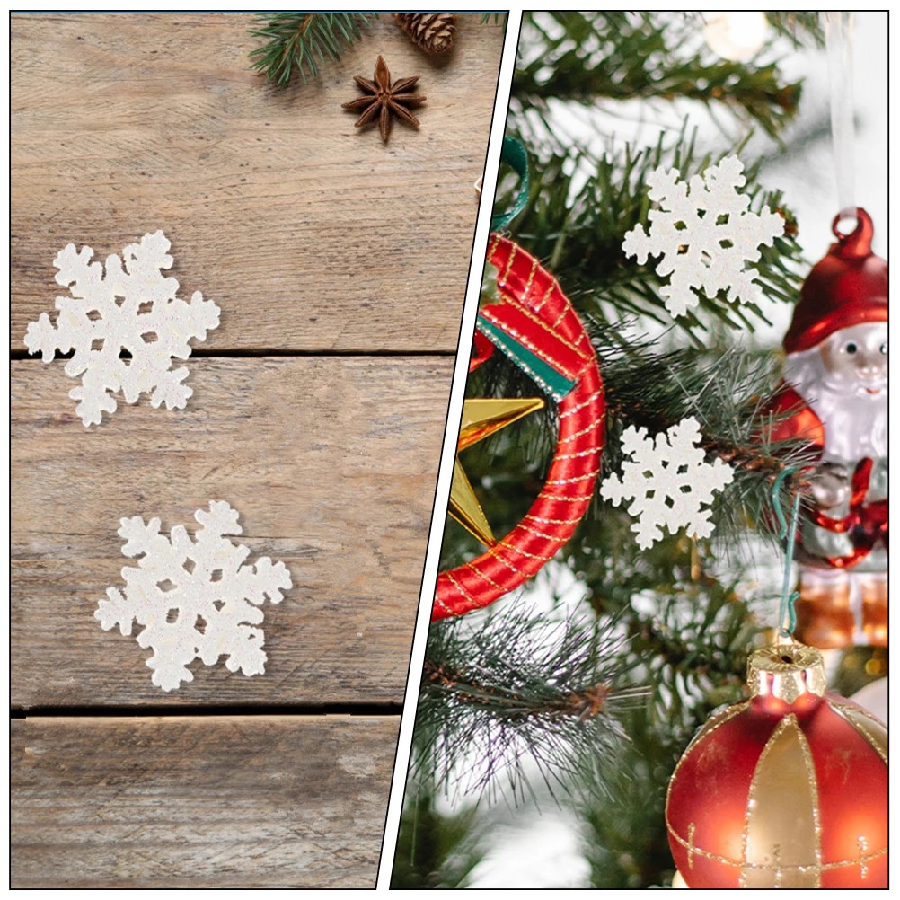 

50 Pcs Snowflake Decoration Decorations for Craft Snowflakes Ornaments White Pendant